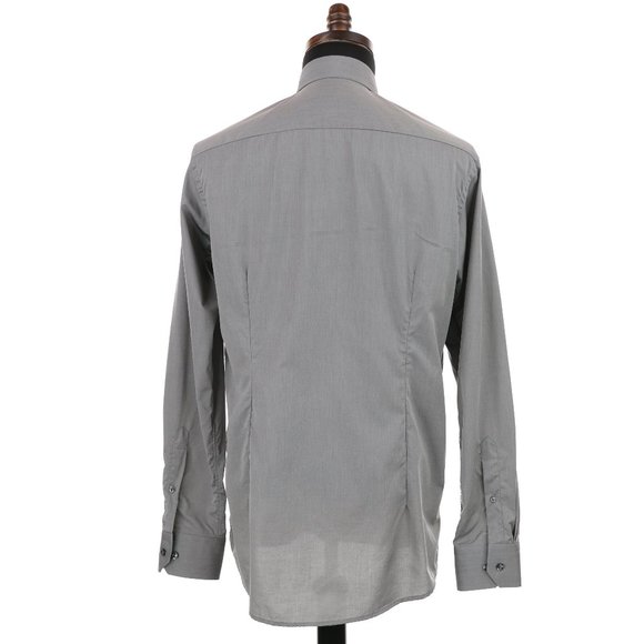 Eton Contemporary Button Front Dress Shirt Gray Men's Size 15.5 - 39 - Picture 5 of 7